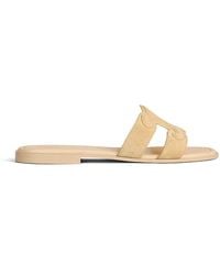 Celine - Triomphe Suede Mule - Lyst