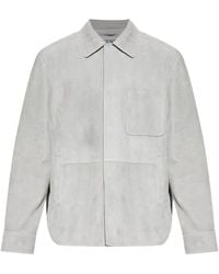 Loewe - Suede Leather Overshirt - Lyst