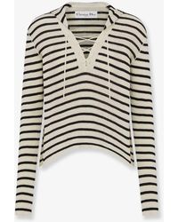 Dior - Dior Dioriviera Striped Linen And Silk Sweater - Lyst