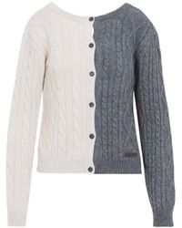 Moschino - Bicolor Wool Cardigan - Lyst