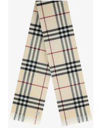 Burberry - Cashmere Scarf With Giant Check Motif - Lyst