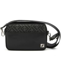 Fendi - Leather And Canvas Squared Ff Camera Case - Lyst