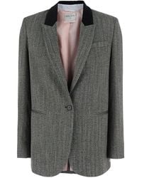 forte_forte - Forte_Forte Single-Breasted Jacket With Velvet Collar And Peak Revers - Lyst
