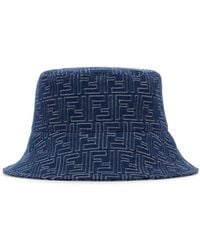 Fendi - Embroidered Deim Bucket Hat - Lyst