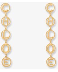 Chloé - Brass Script Earrings - Lyst