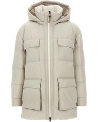 Brunello Cucinelli - Knitted Neck Down Jacket - Lyst