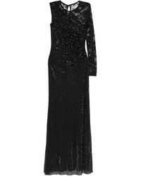 Self-Portrait - Rhinestone Mesh And Lace Maxi Dress - Lyst
