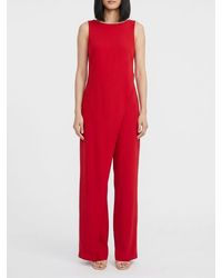 Max Mara - Crêpe Jumpsuit With Crew Neck And Sleeveless Design - Lyst