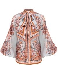 Zimmermann - Aster Silk Blouse - Lyst