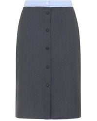 Prada - Wool Skirt - Lyst
