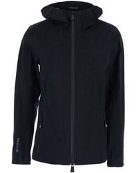 Moncler - 'Valles' Jacket With Hood And Logo Lettering On The Front - Lyst