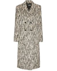 ROTATE BIRGER CHRISTENSEN - Zebra Print Long Coat With Double-Breasted Design And Large Lapels - Lyst