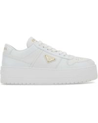 Prada - White Leather Downtown Sneakers - Lyst