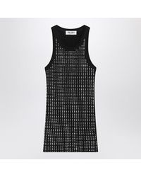 The Attico - Sleeveless Cotton Top With Crystals - Lyst