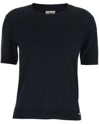 Herno - Crewneck T-Shirt With Logo Plaque On The Front - Lyst