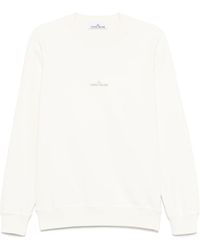 Stone Island - Crewneck Sweatshirt With 'Institutional Five' Print Cotton Fleece - Lyst