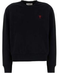 Ami Paris - Signature Monogram Cotton Sweatshirt - Lyst
