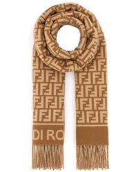 Fendi - Embroidered Wool Blend Scarf - Lyst