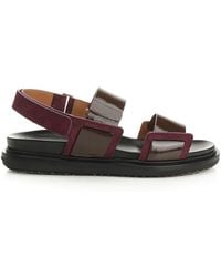 Marni - "Fussbett" Leather Sandals - Lyst