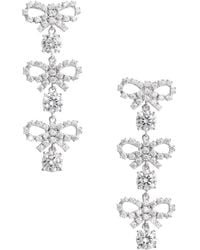 Self-Portrait - Self Portrait Micro Bow Crystal Tiered Earrings - Lyst