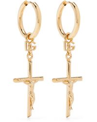 Dolce & Gabbana - Stud Earrings With "Dna" Cross Accessories - Lyst