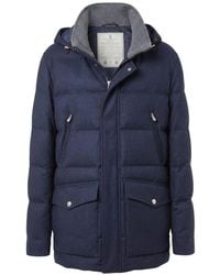 Brunello Cucinelli - Wool Hooded Jacket - Lyst