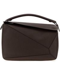 Loewe - Dark Leather Large Puzzle Handbag - Lyst