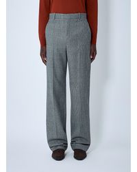 Saint Laurent - Wide-Leg Wool Blend Pants - Lyst