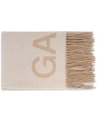 Ganni - Fringed Wool Scarf - Lyst