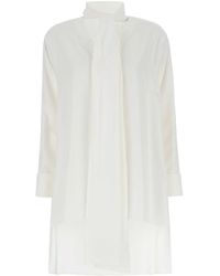 Loewe - Ivory Crepe Oversize Blouse - Lyst