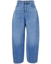 Givenchy - Jeans With Logo Patch On The Rear And Wide Leg - Lyst
