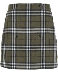 Burberry - Skirt With All-Over Check Motif And Side Pockets - Lyst