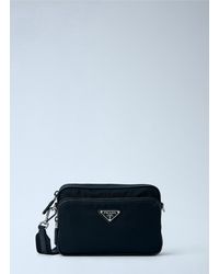 Prada - Re-Nylon And Saffiano Leather Crossbody Bag - Lyst