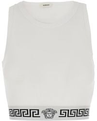 Versace - Top With Elasticized Design And Logo Band - Lyst