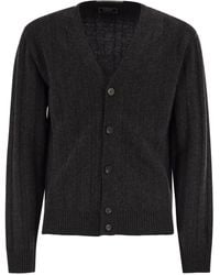 Peserico - Wool And Cashmere Cardigan With V-Neck - Lyst