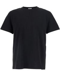 Saint Laurent - T-Shirt Round Neck Cotton T-Shirts - Lyst