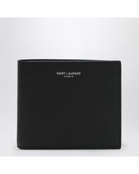 Saint Laurent - Leather Bi-Fold Wallet With Logo For - Lyst