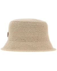 Prada - Sand Crochet Bucket Hat - Lyst