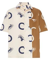 Celine - Printed Silk Bowling Shirt - Lyst