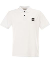 Stone Island - Regular Fit Short-Sleeved Polo Shirt With Compass Patch - Lyst