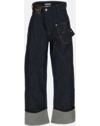 JW Anderson - Jw Anderson Twisted Turn Up Workwear Denim Jeans - Lyst