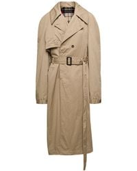Balenciaga - Deconstructed Trench Coat With Matching Belt - Lyst