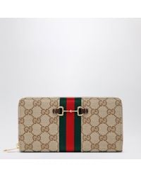 Gucci - Horsebit Web Zipped Wallet - Lyst