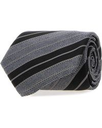 Saint Laurent - Striped Woven Tie - Lyst