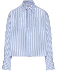 Celine - Cropped Shirt Striped Cotton Poplin - Lyst