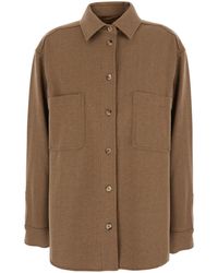 Max Mara - 'Ladino' Shirt With Classic Collar And Two Patch Pockets On The Front - Lyst