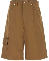 Gucci - Caramel Cotton Bermuda Shorts - Lyst