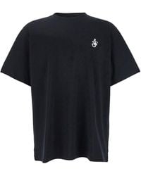 JW Anderson - Jw Anderson Crewneck T-Shirt With Logo Embroidery On The Front - Lyst