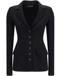 Dolce & Gabbana - Single Breasted Stretch Wool Jacket Fleece - Lyst