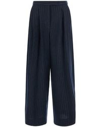 Max Mara - 'S Maxmara 'Ordine' Pants With Concealed Front Closure And All-Over Pinstripe Motif - Lyst